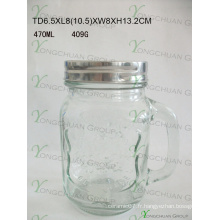 Ice Cold Wholesale Drinking Glass with Handle 450ml 16oz Mason Jar